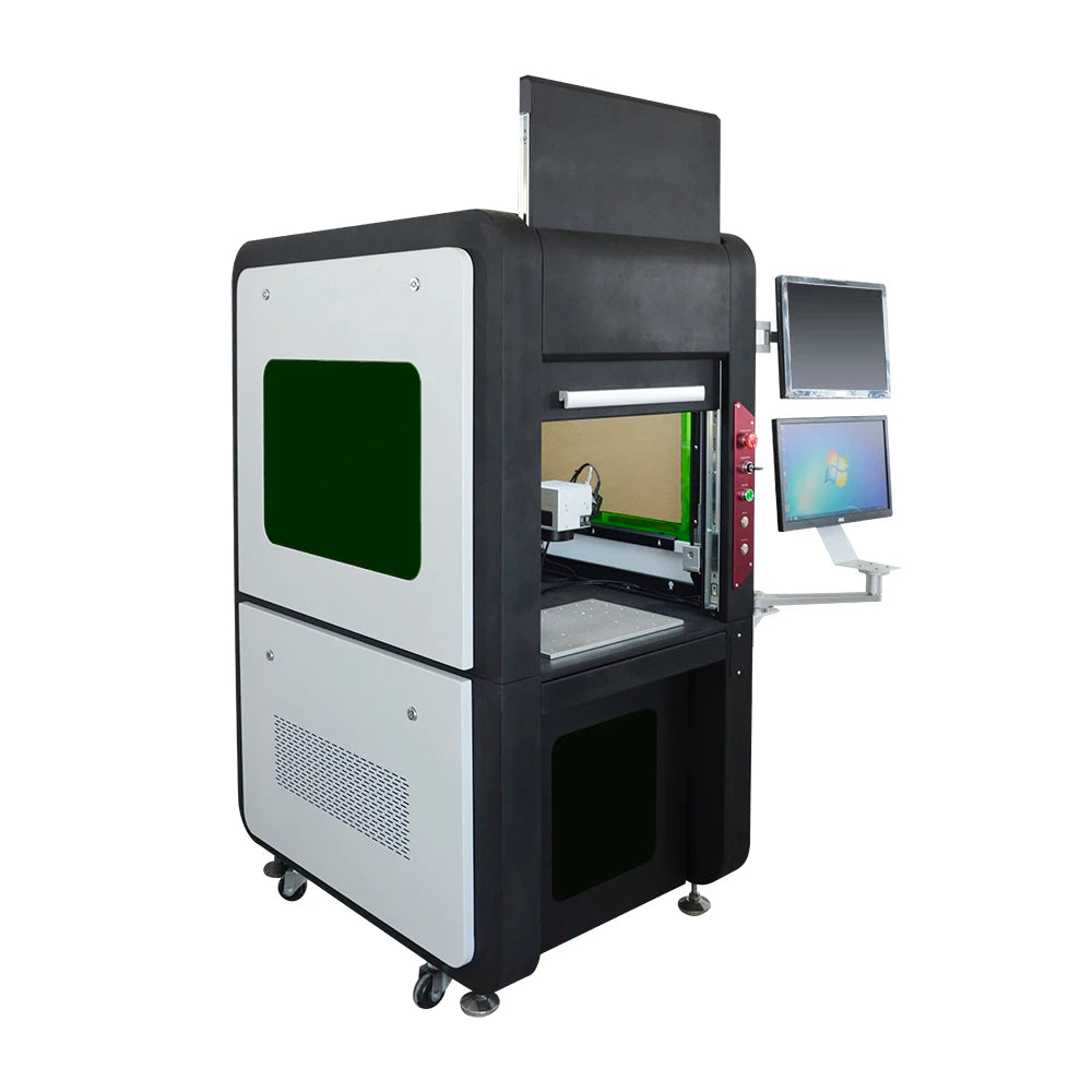 2.5D 100W fiber marking engraving cutting 1mm gold plate cutting laser marking machine