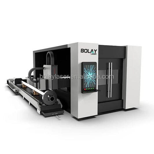 enclosed fiber laser cutting machine 6000w exchange  table  with rotary pipe cut