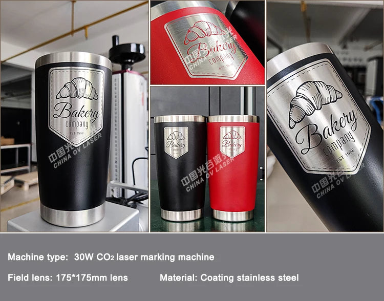 Co2 Galvo Desktop Laser 35W 60W  Laser Marking Machine Working Table With Rotary Device for wood cups