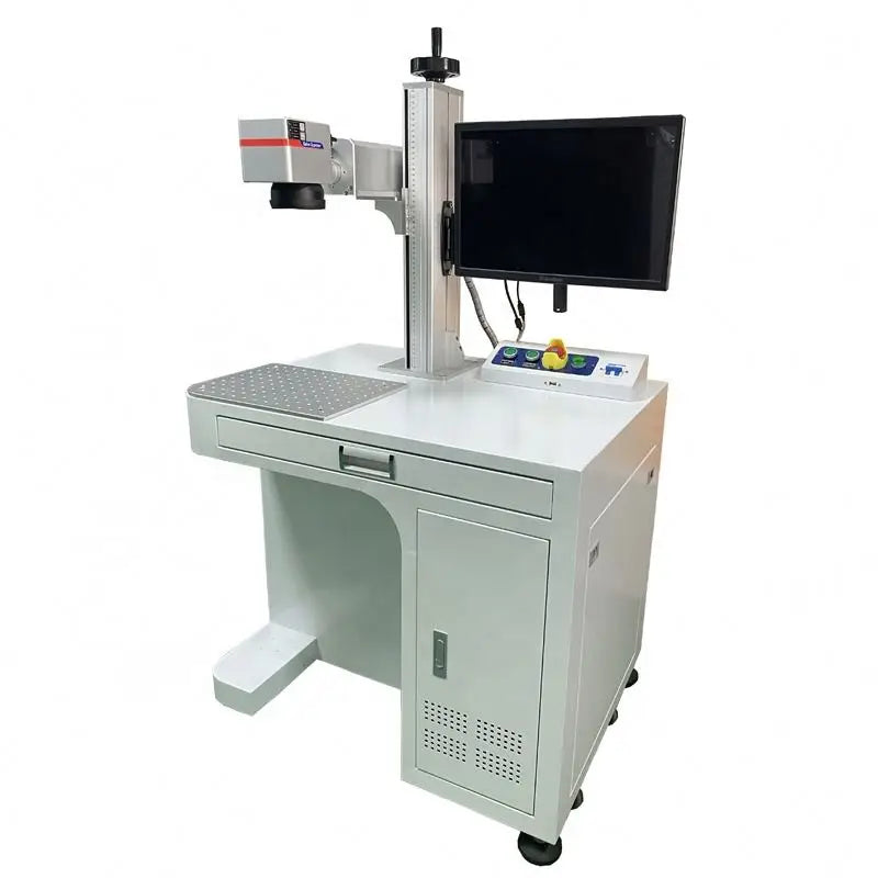 Fiber Enclosed Laser Marking Machine With Fully Safety Cover And Sensor Door 30W 50W