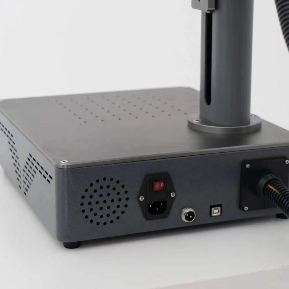 Production date big format electric barcode desktop fiber 30w 20w laser marking machine
