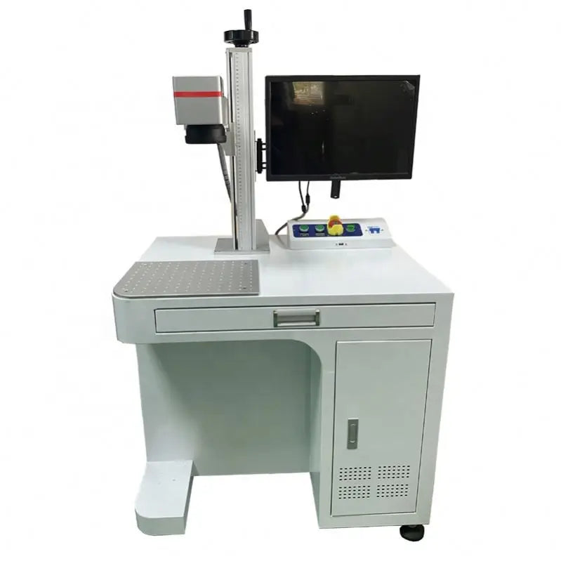 Fiber Enclosed Laser Marking Machine With Fully Safety Cover And Sensor Door 30W 50W